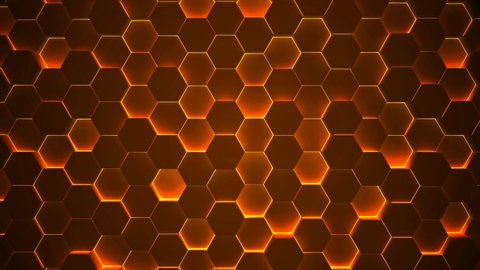 Brown color neon light hexagon animated background 