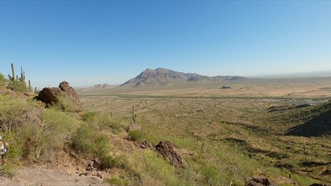 Beautiful landscape shot of the volcanic rock Picacho Peak in Sonoran desert