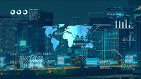 Business finance investment economy GDP and digital technology, city time lapse futuristic graph chart data analytic smart digital world map.  - Powered by Shutterstock - Get 15% off with code: PIKWIZARD15