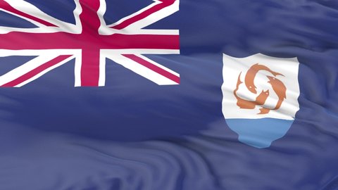 Anguilla flag is waving 3D animation. Anguilla flag waving in the wind. National flag of Anguilla. flag seamless loop animation. 4K
