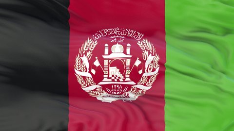 afghanistan flag is waving 3D animation. afghanistan flag waving in the wind. National flag of Afghanistan. flag seamless loop animation. 4K