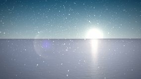 Animation of snow falling over winter scenery. christmas, tradition and celebration concept digitally generated video.