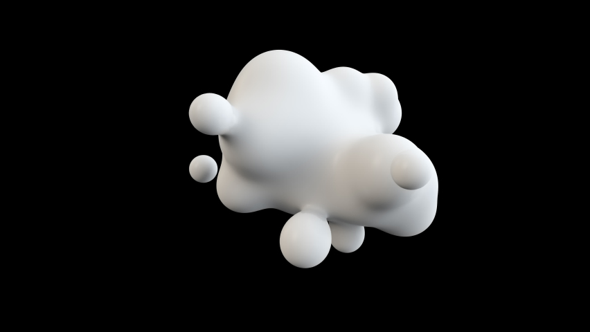 Fluid liquid blob, metaball morphing animation. Scattering, merging and flowing of glossy liquid deforming organic molecules. Embedded alpha channel | Shutterstock HD Video #1080130079