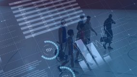 Animation of financial data processing over basketball players. global business, finance and connections concept digitally generated video. - Powered by Shutterstock - Get 15% off with code: PIKWIZARD15