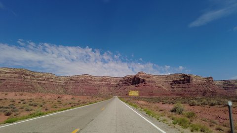 Driving Plate Utah Moki Dugway Cliff Road 01 Front View Southwest USA