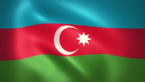 Flag of Azerbaijan Waving in the Wind (LOOP)