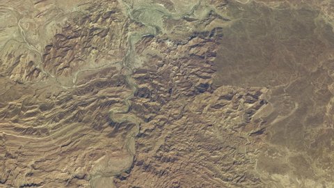 High altitude aerial bird view of Pakistan Balochistan also romanised as Baluchistan and Baluchestan is an arid desert and mountainous region in South and Western Asia 4k resolution animation