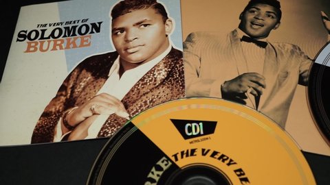 Rome, Italy - September 30, 2021, detail of the music album, in two CDs, The Very Best of Solomon Burke.
