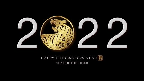 Chinese New Year, year of the Tiger 2022, also known as the Spring Festival with the Chinese tiger zodiac astrological decoration for background decoration