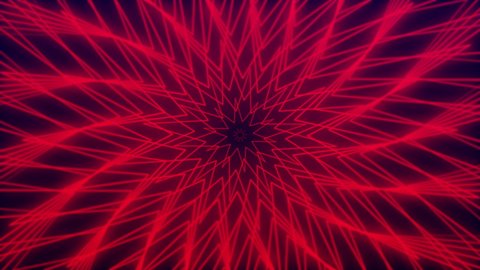 Loopable seamless cyclic animated sequence with the possibility of looping with expanding or collapsing geometric red lines