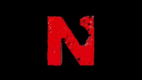 The red color liquid turns to letter N 