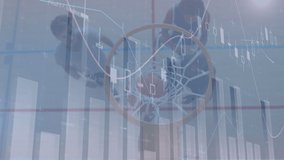 Animation of financial data processing over basketball players. global business, finance and connections concept digitally generated video. - Powered by Shutterstock - Get 15% off with code: PIKWIZARD15