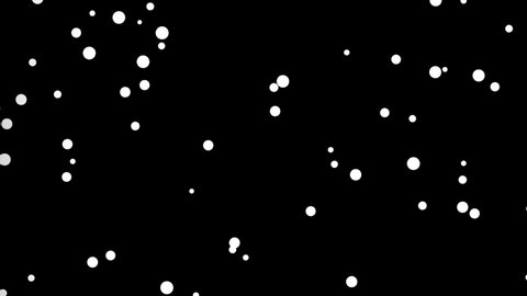 Flying white color particle and dots light in space VJ background. white dots isolated on black background