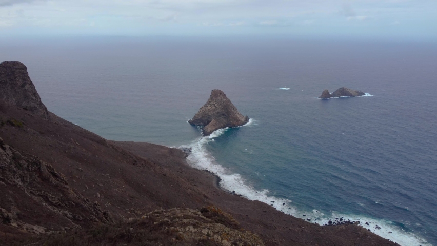 Scenic View Of Anaga Mountains In Tenerife, Canary Islands, Spain. Aerial