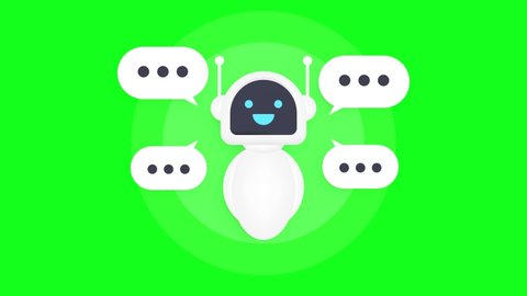 Robot icon. Bot sign design. Chatbot symbol concept. Voice support service bot. Online support bot. Motion graphics