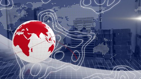 Animation Globe Digital Interface Data Processing Stock Footage Video ...