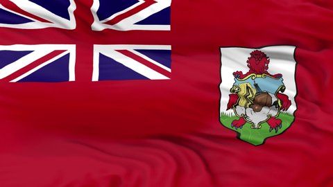 Bermuda flag is waving 3D animation. Bermuda flag waving in the wind. National flag of Bermuda. flag seamless loop animation. 4K