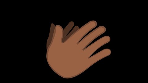 Loop animation of brown hands clapping, on a transparent background