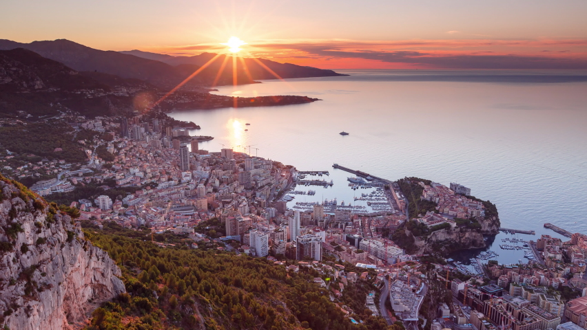 Night to Day transition Time Lapse of Monaco and french riviera | Shutterstock HD Video #1080275636