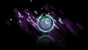 Animation of purple light trails with data loading clock on black background. communication, data technology and digital interface concept digitally generated video. - Powered by Shutterstock - Get 15% off with code: PIKWIZARD15