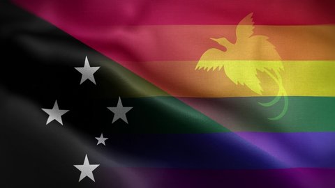 Lgbt Papua New Guinea Flag Loop Stock Footage Video (100 Royaltyfree