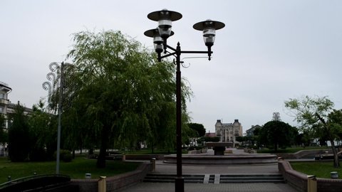 Savieckaja Square in Grodno, Belarus. Stefan Batory Street.