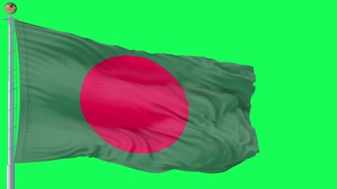 Bangladesh flag is waving 3D animation green screen. Bangladesh flag waving in the wind. National flag of Bangladesh. flag seamless loop animation. 4Kد
