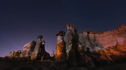 Cappadocia night time lapse video, 4K 