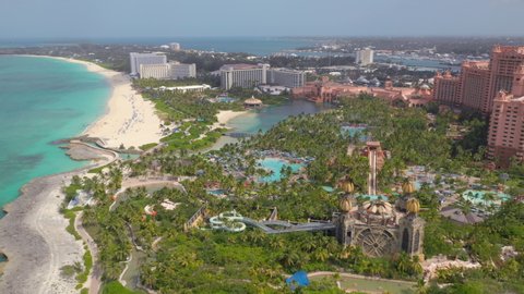 Nassau Bahamas Circa2021 Aerial View Atlantis Stock Footage Video (100% 