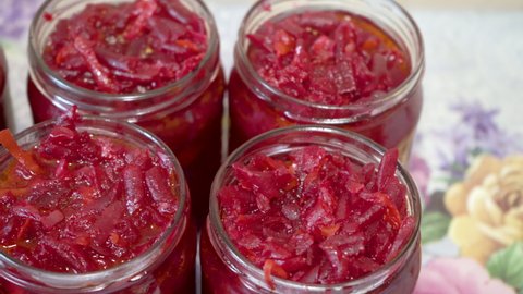 canning beets in jars,dressing for borscht in a jar canning, canning of beets for the winter