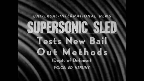 CIRCA 1957 - American soldiers test new bail out methods for a supersonic sled.