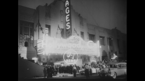 CIRCA 1955 - Many celebrities attend the Academy Awards at the Pantages Theater, where Grace Kelly wins Best Actress and Marlon Brando wins.
