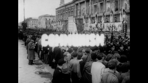 CIRCA 1950 - Communist demonstrations and violent protests take place in Berlin, France, Tokyo and New York.