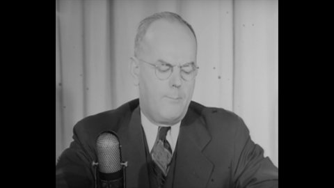 CIRCA 1945 - John W. Snyder, Director of War Mobilization and Reconversion, gives a speech on his vision for the postwar American workforce.