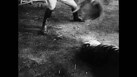 CIRCA 1934 - In this B movie, animal trainer Clyde Beatty briefly loses control of a lion and tiger who start to fight each other.