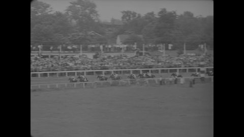 CIRCA 1945 - Hoop Jr. and his jockey Eddie Arcaro win the Kentucky Derby.