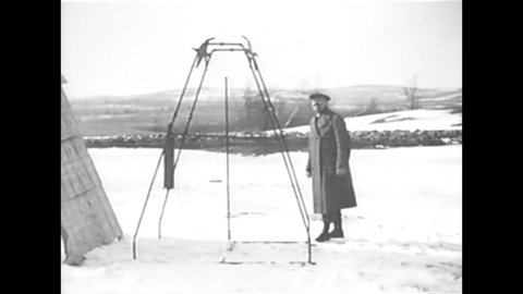CIRCA 1926 - Robert Goddard is happy with the results of his first flight test of his liquid propelled rocket in Auburn, Massachusetts.