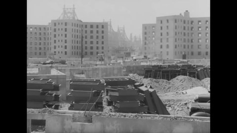 CIRCA 1939 - The New York Housing Authority builds public housing in Queensbridge.