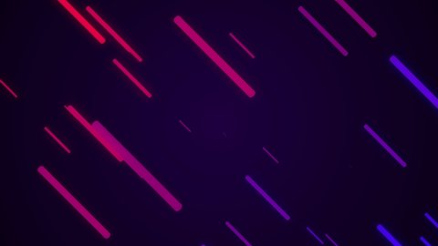 Colorful straight lines on a dark background. Abstract seamless looped animation of neon, glowing light tubes, lasers and lines. Abstract neon lines in space. Futuristic Sci Fi Lines. 3d animation 4K