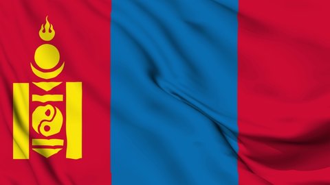 4K. A high-quality footage of 3D 
Mongolia flag fabric surface background animation.

