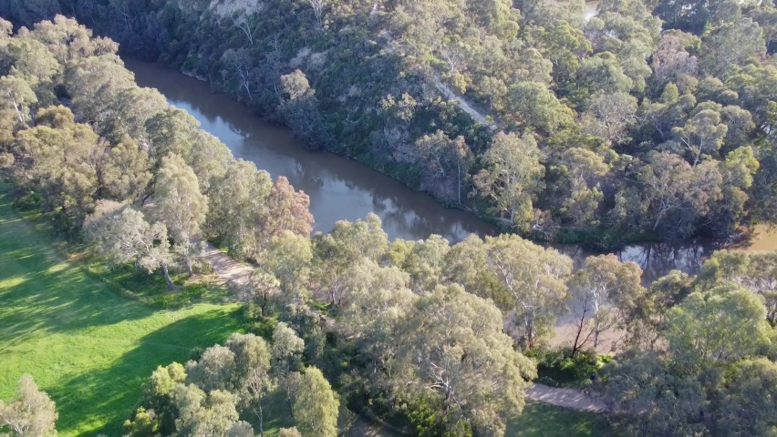 Yarra River in Australian Bushland, Yarra Bend Park Melbourne Australia