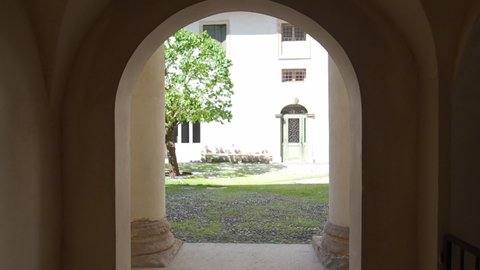 inner courtyard of Palazzo Barbaran da Porto in Vicenza, Veneto, Italy