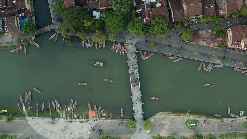 Aerial view of Hoi An ancient town 4K footage