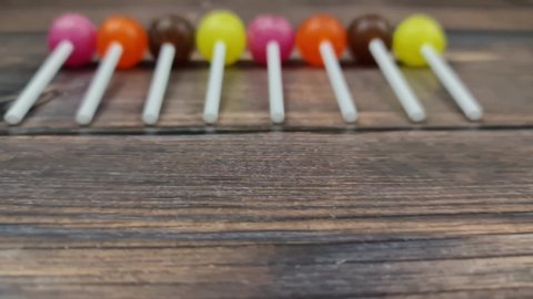 The Lollipops in the close-up. Candy caramel.