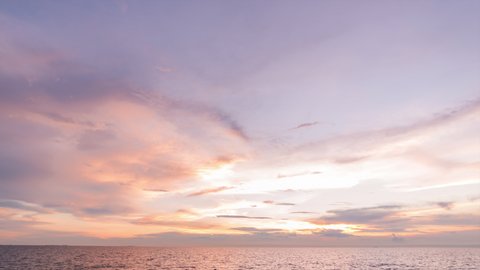 Time lapse, Panoramic view of sunset golden and blue sky nature background.