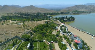 Beautiful view of Kabul Qargh park by drone .