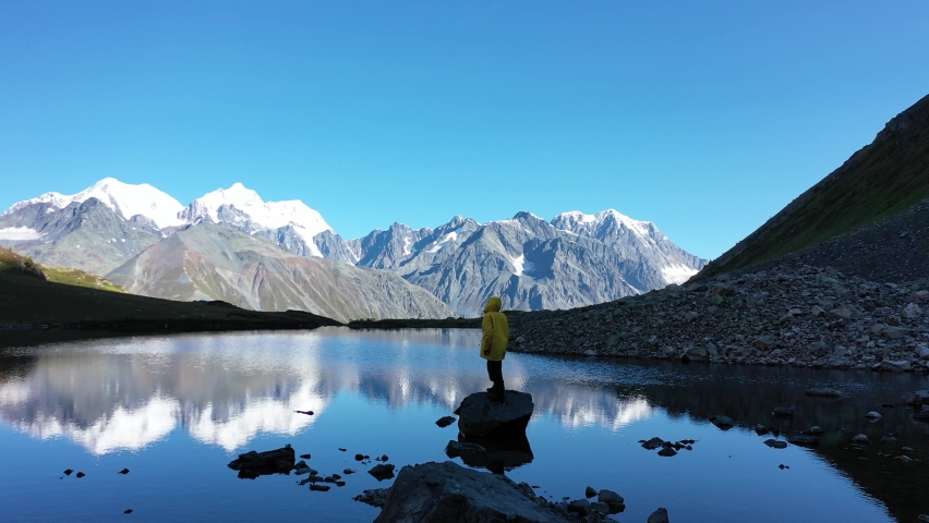 reflection of mountains in the lake