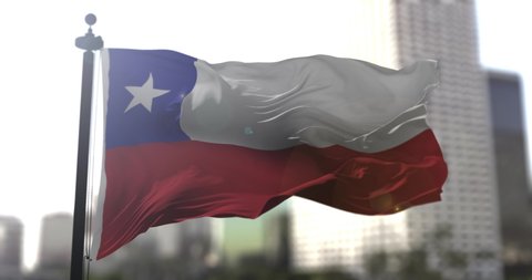 Chilean national flag. Chile country waving flag. Politics and news illustration