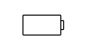 Animation of  BATTERY icon. charge  symbol on  background 4K accumulator sign.