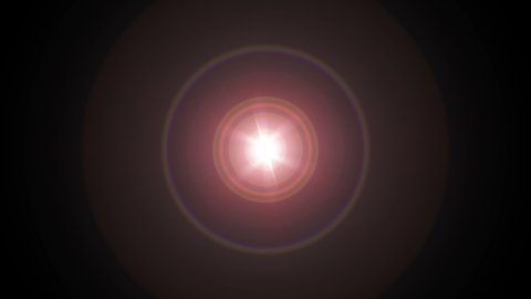 Abstract loop burst flicker rotation center star optical lens flares light rotation animation on black background. 4K seamless loop dynamic kinetic bright star light rays effect. Star light streaks. 
